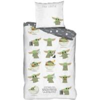 Funda Nórdica Aymax Reversible Star Wars Mandalorian Baby Yoda Grogu Para Cama de 90 o 105cm ancho Algodón 100%, Medida 155x200 cm, más Funda Cojín 50x80cm - details 0