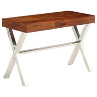 vidaXL Escritorio de madera maciza de acacia acabado miel 110x50x76 cm - details 0