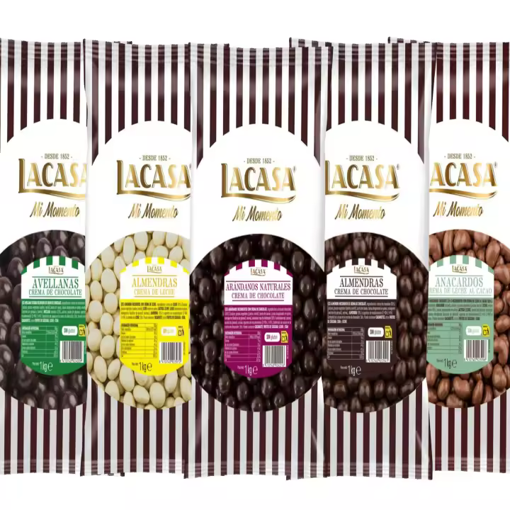 Lacasa pack 5kg deliciosas bolas de frutos secos con chocolate: Almendra Negro,Almendra Blanco,Anacardo leche,Avellana Negro,Arándanos Negro - 1