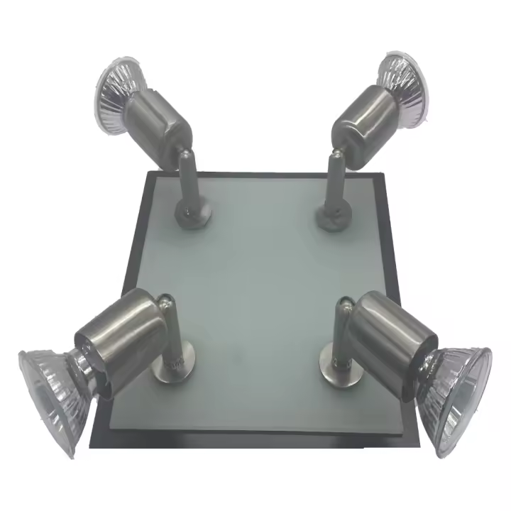 LED7- Plafón de Techo Acero Inoxidable GU1091-4R - Aplique de techo, Alta Eficiencia, Iluminación, Luz Interior, Luz Exterior, Luz Fría, Decoración, Ofertas de iluminación Herramientas, Tecnología de Iluminación, Lampara de techo, Electricidad, foco - 1