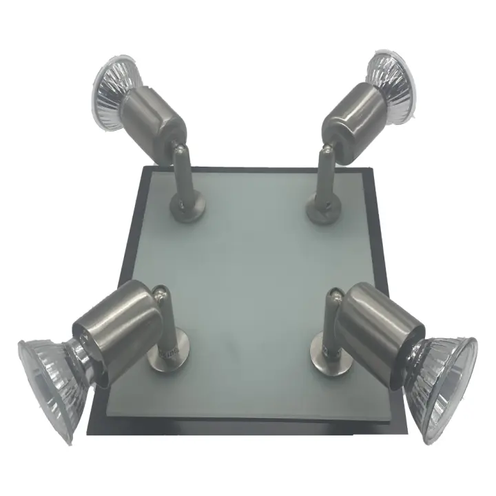 LED7- Plafón de Techo Acero Inoxidable GU1091-4R - Aplique de techo, Alta Eficiencia, Iluminación, Luz Interior, Luz Exterior, Luz Fría, Decoración, Ofertas de iluminación Herramientas, Tecnología de Iluminación, Lampara de techo, Electricidad, foco - 1