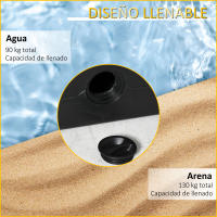 Outsunny Base de Sombrilla de 4 Piezas Rellenable de Agua 90 kg o Arena 130 kg Pesos para Base Cruzada de Parasol para Jardín Terraza Patio 98x98x13 cm Negro - details 5