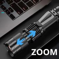 Linterna Táctica Mini 2000LM Recargable USB LED COB Zoomable Impermeable Con Bombillas De Luz Súper Brillante Para Camping Y Aventuras - details 3