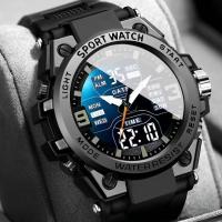 Reloj De Pulsera Digital Y Analógico Para Hombres De Lujo Y Estudiantes Jóvenes Resistente Al Agua Con Luz Nocturna Y Movimiento Doble De Acero Y Aleación - details 1