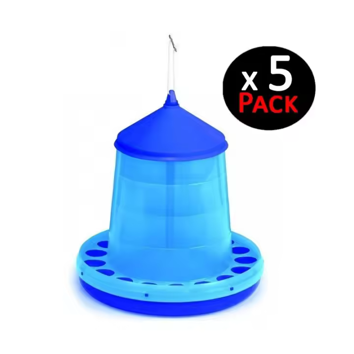 Suinga Tolva Azul 8 Kg para Gallinas y Aves. Pack 5 Comederos Automáticos - 1