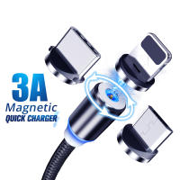 Adaptador De Cable Magnético Redondo Para Micro USB Y Tipo C Con 360 Grados De Rotación Pack De 1/3/5 Piezas Braid Material - details 2