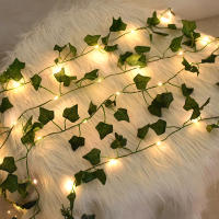 Luces De Ivy Artificial De Hojas Verdes Y Flores 2M-10M Para Decoración De Bodas Fiesta Navidad Hogar Pared  Cadena De Luz Faeirina - details 5