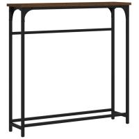 vidaXL Mesa consola madera de ingeniería 75x19,5x75 cm Negro, Roble Sonoma, Roble ahumado Mesa de sofá Mesa de Entrada para Salón Consola de Entrada Mueble Recibidor Mesita Mesa auxiliar Salon - details 4