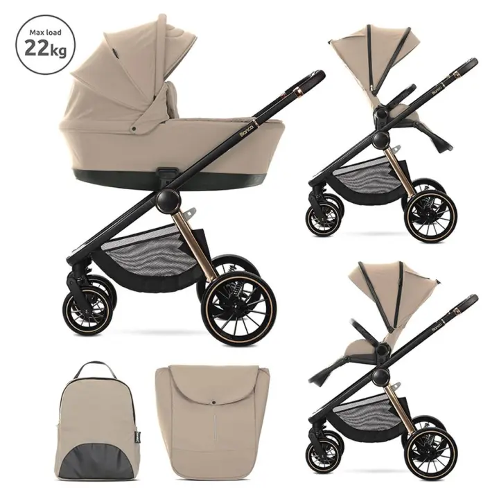 LORELLI Carrito de bebé DUO BIANCA con capazo duro hasta 22 kg de Lorelli - 1