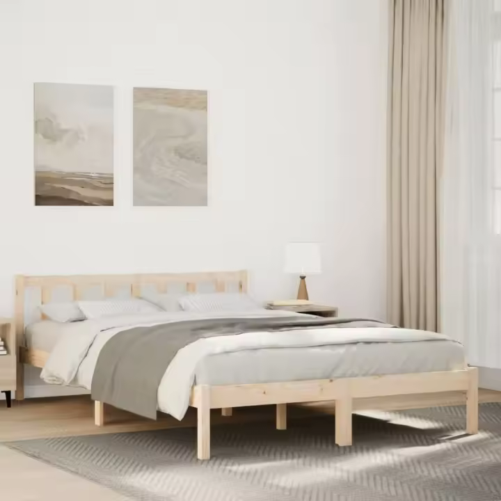 Cama extralarga sin colchón madera maciza de pino 140x220 cm - 1