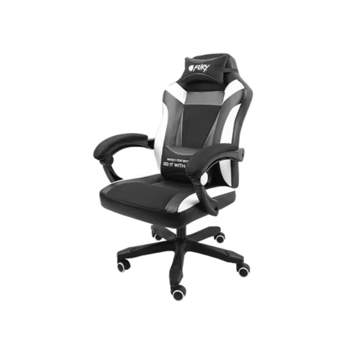 SILLA GAMING FURY AVENGER M+ GASLIFT 3 150KG NEGRA/BLANCA - 1