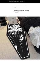 VIKAMA Alfombra De Decoración Gótica Con Calavera Para Halloween Resistente a La Suciedad Para Sala De Estar Y Dormitorio Material De Poliéster Lavable a Mano Y Máquina - details 4