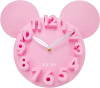 Mural de pared para niños Minnie Rose 3D figuras Reloj de pared de cuarzo para dormitorio Nursery School 32x28cm rosa - details 1