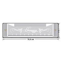 Harmonica De 10 Agujeros Y 20 Tonos En Clave C Colorida Instrumento De Viento De Madera Y Plástico Ecológico Rojo Plata Negro ABS - details 9