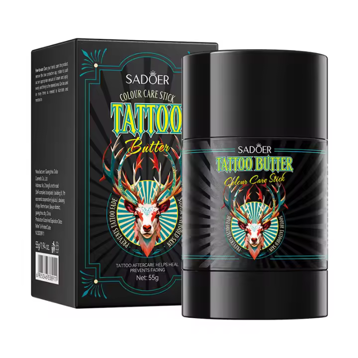 Manteca para el cuidado posterior de tatuajes, manteca para el cuidado posterior de tatuajes para mejorar el color, curar tatuajes nuevos y rejuvenecer tatuajes antiguos, manteca natural orgánica para el cuidado posterior de tatuajes - 1