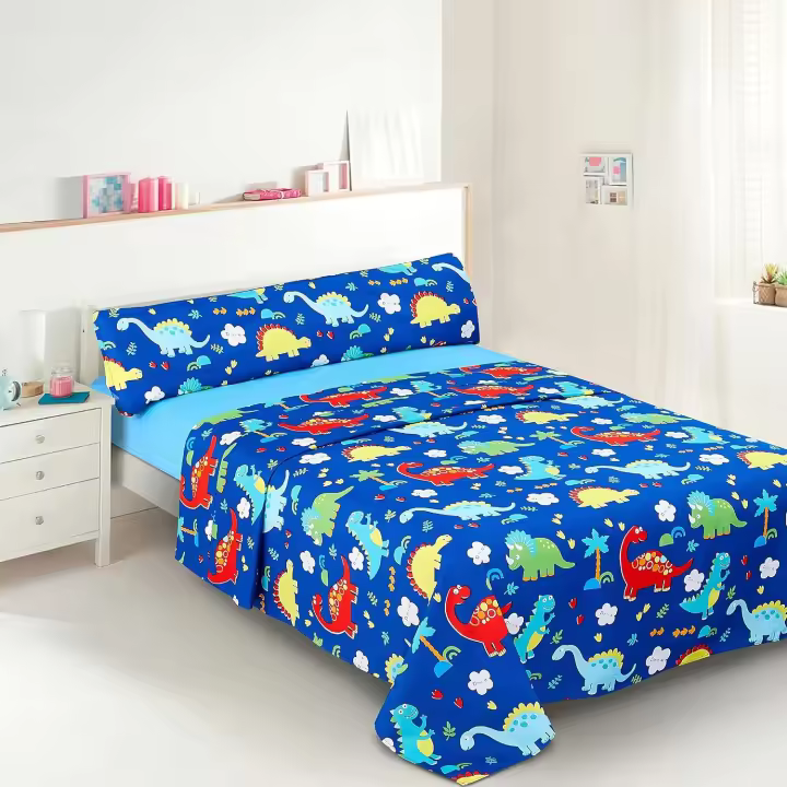 Shoppe house - Juego de Sábanas/Funda Nórdica Infantil para Cama 3 Piezas - 1 Sábanas Bajera Ajustable con Encimera y 1 Funda de Almohada Larga - 1
