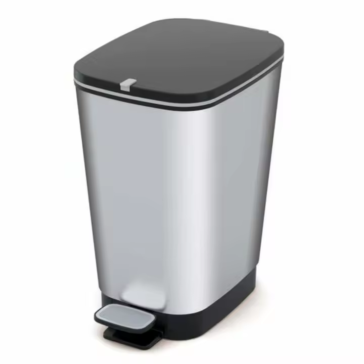 Cubo de Basura con Pedal Curver Chic Acero Inoxidable 50 L Plateado - 1