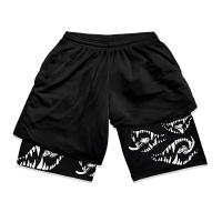Shorts De Correr Para Hombre Berserk Impresión 2 En 1 Con Bolsillos Quick Dry Estirable Para Gimnasio Y Actividades De Verano - details 9