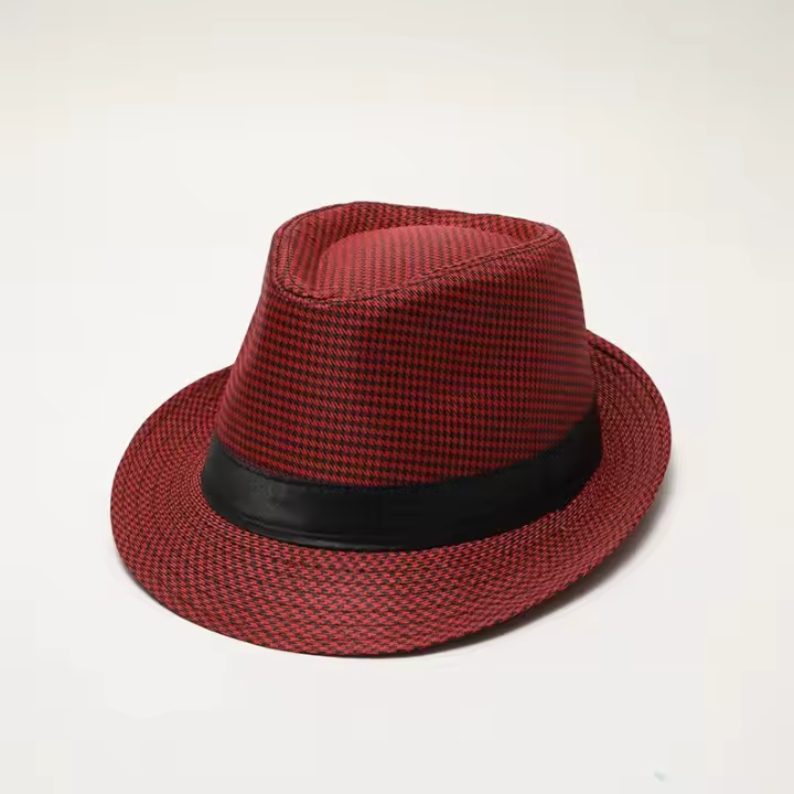 Sombrero Houndstooth Británico Para Hombres Y Mujeres Casual Estilo De Jazz Para Escenario Y Fiestas Material Poliéster - 1