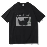 Camiseta Playboi Carti Oversize Para Hombres Estampado De Gato Harajuku Estilo Hip-Hop Camiseta Casual De Calidad Con Estilo Rapper En Talla S M L XL XXL XXXL - details 1
