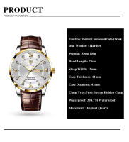 Reloj De Pulsera De Negocios Lujo POEDAGAR Para Hombre Resistente Al Agua Con Manos Luminosas Cuero De Alta Calidad Reloj De Cuarzo Moda Casual Regalo - details 4