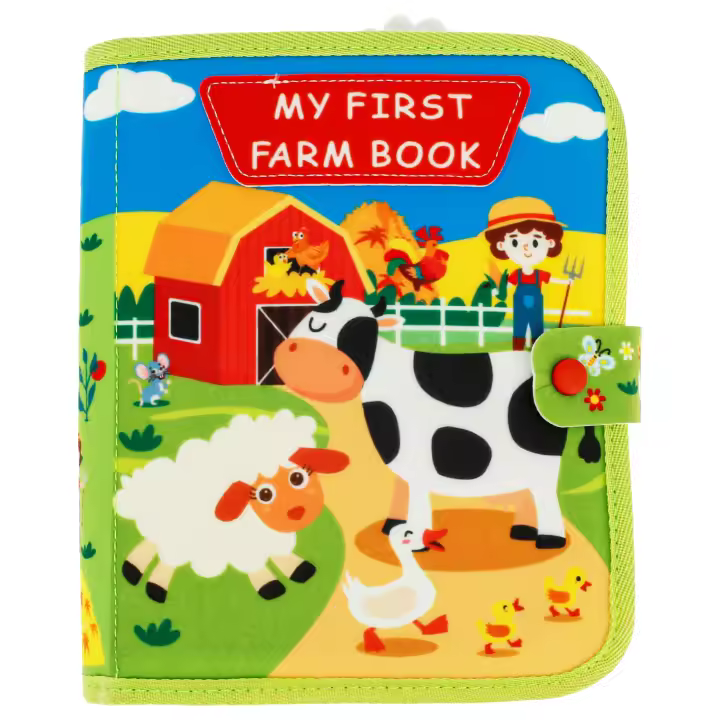 Conjuntos de álbumes de recortes Libro ocupado Montessori para niños pequeños, libro de tela de fieltro 3D de animales, libro de cuentos silencioso, tablero de libros de actividades, juguetes sensoriales educativos para niños - 1