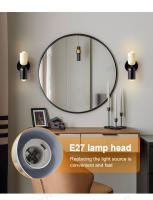 Lámpara De Pared Moderna Nórdica Para Sala De Estar Dormitorio Y Niños Iluminación Básica E27 Decoración De Hogar Beige Negro Azul Gris Verde Rosa Rojo Blanco Amarillo - details 3