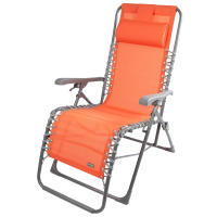 Silla tumbona plegable jardín gravedad cero c/cojín Aktive, Silla de playa plegable antivuelco Aktive, Peso máx. 150Kg., Material textileno, Reclinable con ajuste de posición, Medidas 52x73x106cm, Tumbona plegable jardín con cojín y respaldo - details 0