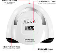 Lámpara LED UV SUN X7 MAX Para Uñas Con 57LEDs Secado De Esmalte De Gel Inteligente Sensor Automático Tiempo De 10-60 Segundos Tamaño 23.6*21*11.5cm Secador Profesional De Uñas - details 2
