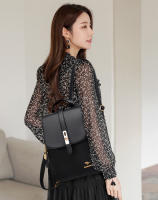 Mochila De Cuero Para Mujer Estilo Vintage Casual Día Escuela Saco a Dos Negro Lujoso Con Bolsillo Exterior Y Cremallera Cierre - details 8