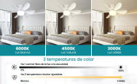 Ventilador de Techo con Luz y Mando a Distancia, Silencioso, 6 Aspas, Dormitorio y Salón - details 1