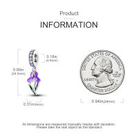 Encanto De Mariposa Morada Y Oso Serie Lindo Bolas De Plata De Ley 925 Para Pulsera Original De 3mm Joyería Para Mujer Regalo - details 20