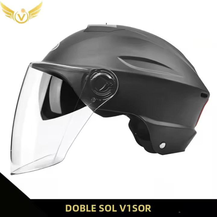 Casco De Motocicleta Eléctrico V E-Scooter Seguridad Para Hombre Y Mujer Equipo Urbano Chopper Estilo Caída Del Agua Abs 0.6kg - 1