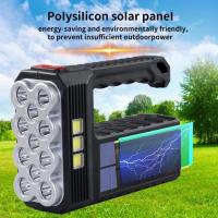 Linterna Multifuncional con Panel Solar y Puerto de Carga USB, Foco Multifuncional, Adecuado para el Hogar, Al aire Libre, Acampar, Senderismo Viajes, 11 LED Frontal, COB Lateral y Panel Solar, Con Plástico ABs ,Durabilidad, Ligero y Resistente - details 1