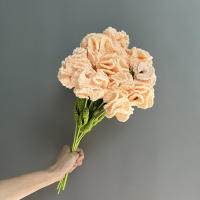 Ramo De Flores Artificiales Tejidas a Mano En Ganchillo Estilo Carnation Para Decoración De Hogar Cumpleaños Boda Día De La Madre Regalos - details 8