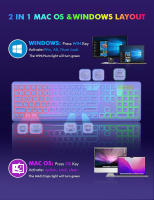 Teclado Y Ratón Inalámbricos Con Iluminación Retroiluminada Recargable JOMAA Set De Teclado Completo De 108 Teclas Y Ratón Para Desktop Laptop Tablet - details 1