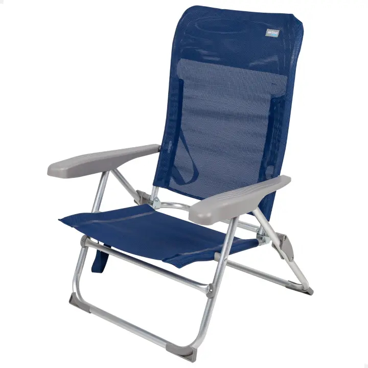 Silla de playa plegado slim Aktive, Multiposición y  Antivuelco, medidas 47x56x89cm, aluminio, peso máx. 110 kg. - 1