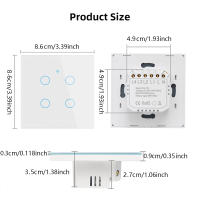 Interruptor Inteligente WiFi De Pared Con Toque EU 220V Necesita Alambre Neutro Compatible Con Alexa Google Home 1/2/3/4 Gang Tuya Smart Life - details 6