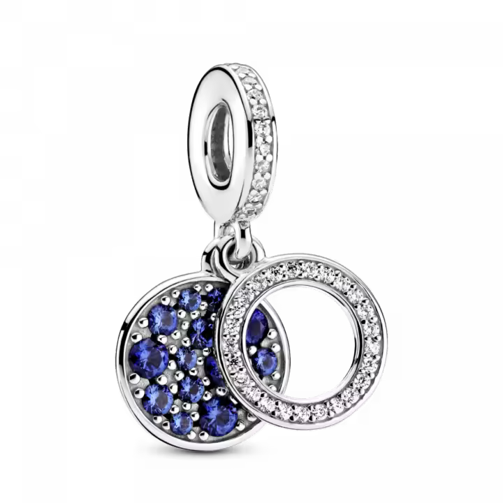 Charm colgante Pandora Disco Azul 799186C01 mujer plata - 1