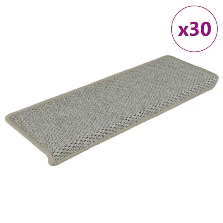 vidaXL Alfombra autoadhesiva escalera sisal 30 uds 65x21x4 cm Green - 1