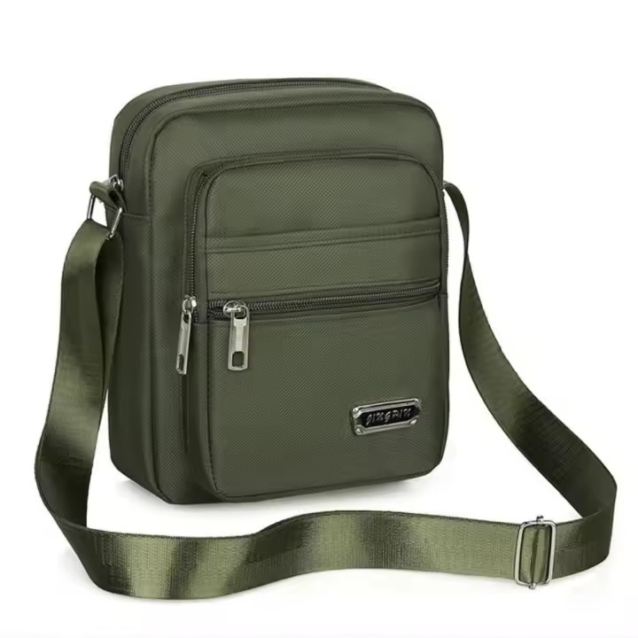 Bolso Bandolera Para Hombre 2024 Nueva Marca Nylon Gris Gran Tamaño Bolsa De Mano Casual Para Viajes Y Negocios Bolsa De Hombro Estilo Chaleco - 1