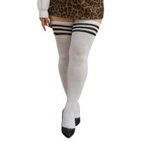 Medias Largas De Pierna Para Mujer Talla Grande Con Estampado Rayado Antideslizantes Para Halloween Accesorio De Costura - details 24
