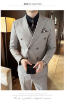 Traje De Boda Casual Para Hombre 2025 Doble Breasted 3/2 Piezas Estilo Regular Con Pantalones Sensación Alta Polyester Para Wedding - details 5