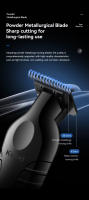 Cortadora De Pelo Eléctrica Recargable Kemei KM-2299 USB Carga Rápida Máquina De Cortar Pelo Para Barberos Negro Para Hombres Con 3-4 Piezas De Nochebaja - details 4