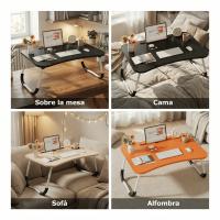 Mesa perezosa multifuncional, Mesa plegable portátil multifuncional de una pieza para cama, mesa de cama plegable portátil, escritorio de ordenador ajustable en altura con portavasos para cama y oficina - details 13