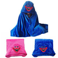Poppy Playtime Huggy Wuggy Theme Kids Hooded Plush Blanket Cape Blue - details 2