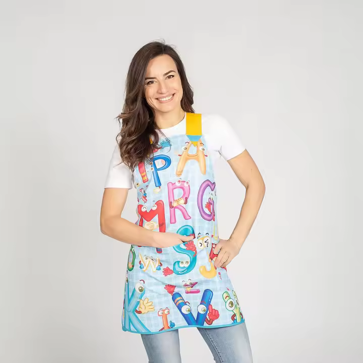 Estola de maestra Abecedario con bolsillo central - 1