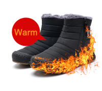 Botas De Invierno Para Hombres Y Mujeres Con Punta Ancha Y Suela De Goma Botines De Nieve Con Lining De Plush Abrazadura Media Para Senderismo - details 4