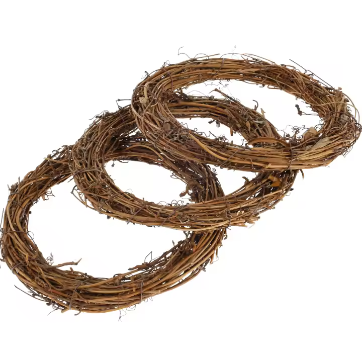 Corona De Rattan Natural Redonda DIY Para Decoración De Fiestas Y Bodas Regalo De Navidad Con Ramas Y Hojas De 15/20/25/35cm - 1