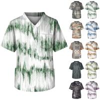 Camiseta De Enfermería Para Hombres Con Manga Corta Blusa De Trabajo En Clínica Uniforme De Hospital Estilo Casual De Algodón Y Poliéster - details 0